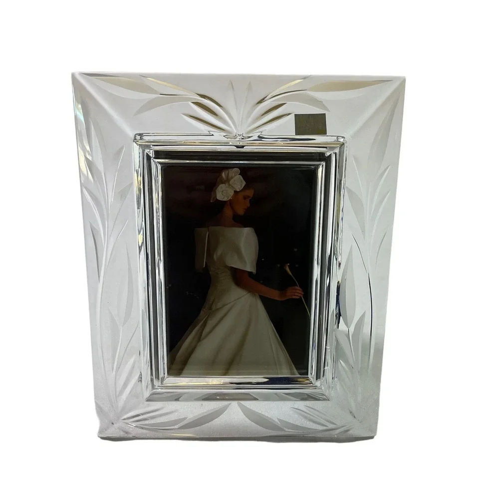 Vintage Mikasa Yugoslavia‎ Crystal 5x7 Picture Frame Y2K Cottagecore Elegance